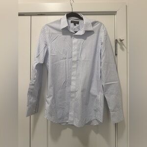 Banana Republic Light Blue Checkered Dress Shirt